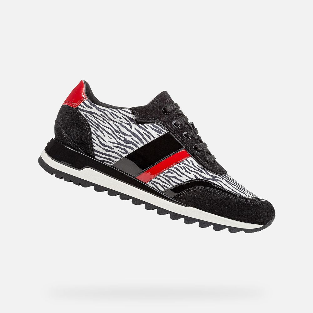 Geox Bayan Spor Ayakkabı Siyah/Beyaz - Tabelya - EQD-346871